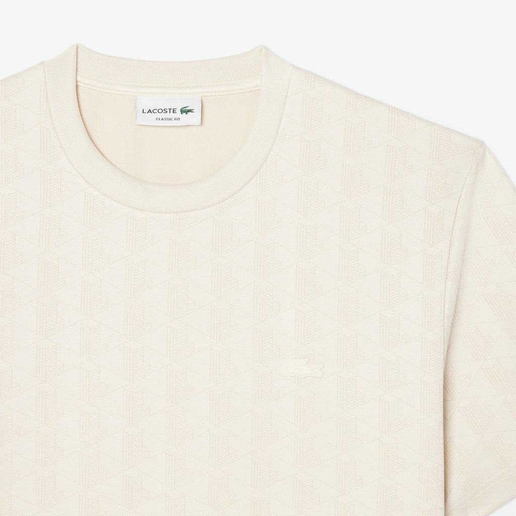 T-Shirt Padrão Monograma Lacoste Bege Lacoste