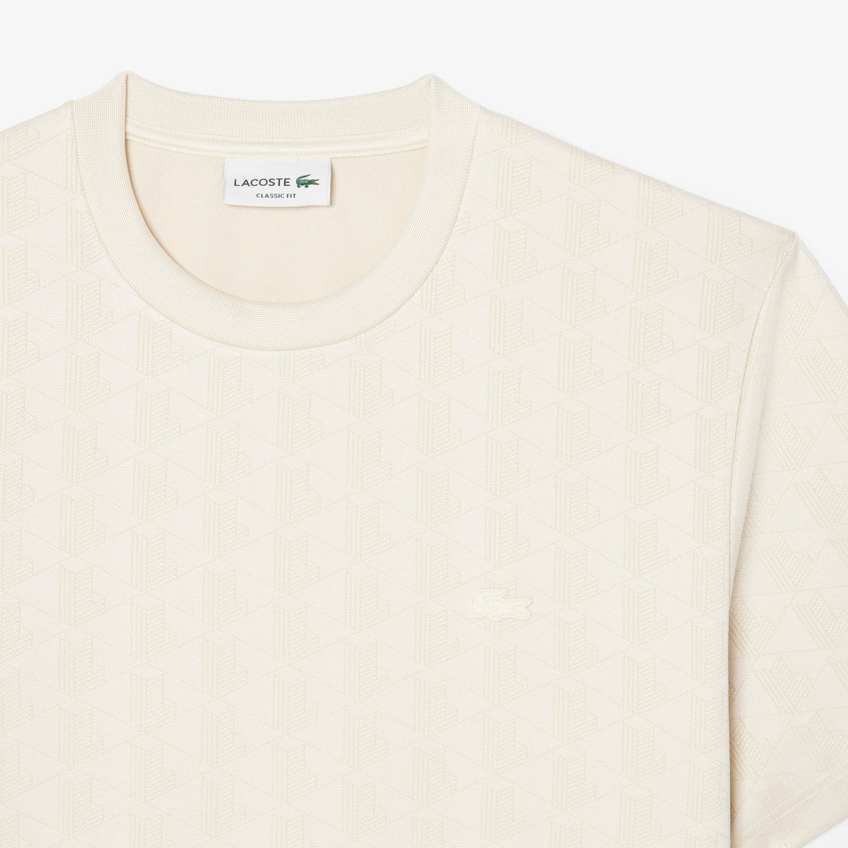 T-Shirt Padrão Monograma Lacoste Bege Lacoste
