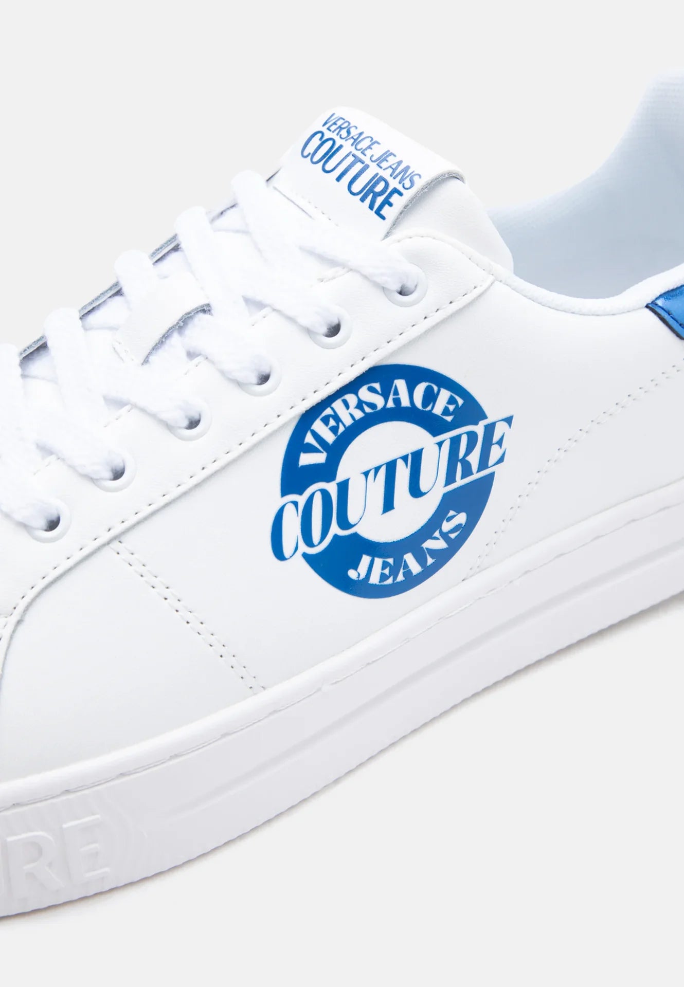 Sapatilhas Brancas e Azuis Court Logo