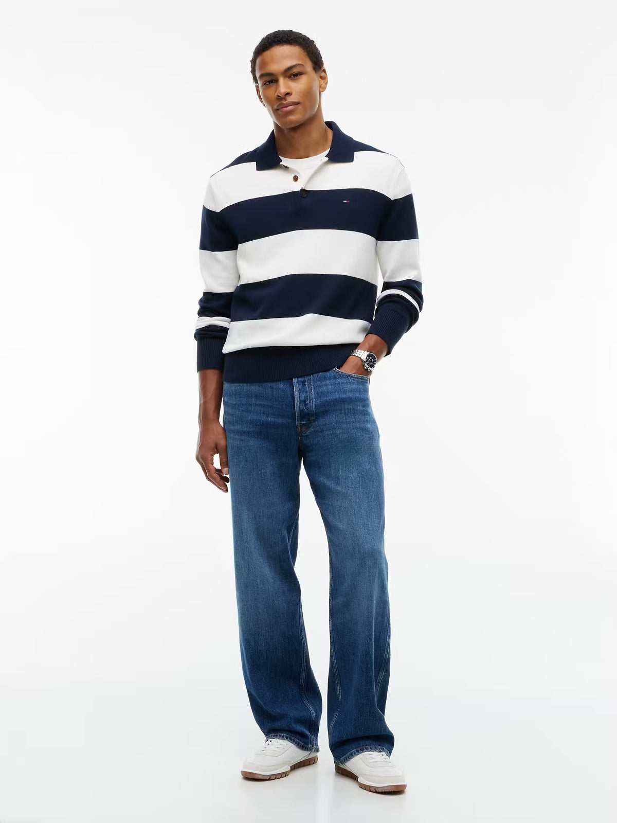 Polo de Manga Comprida Tommy Hilfilger ás Riscas Tommy Hilfiger