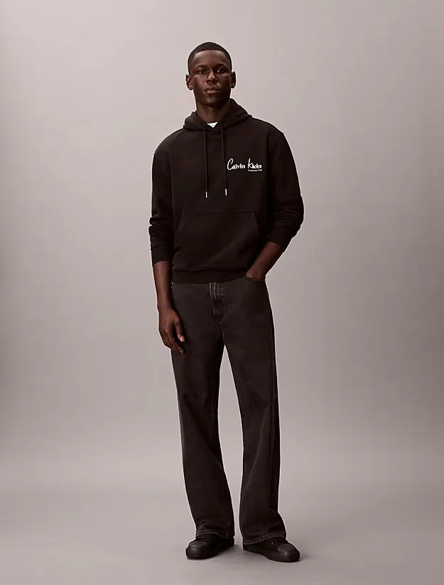 Sweatshirt de Capuz Preta Calvin Klein SS26