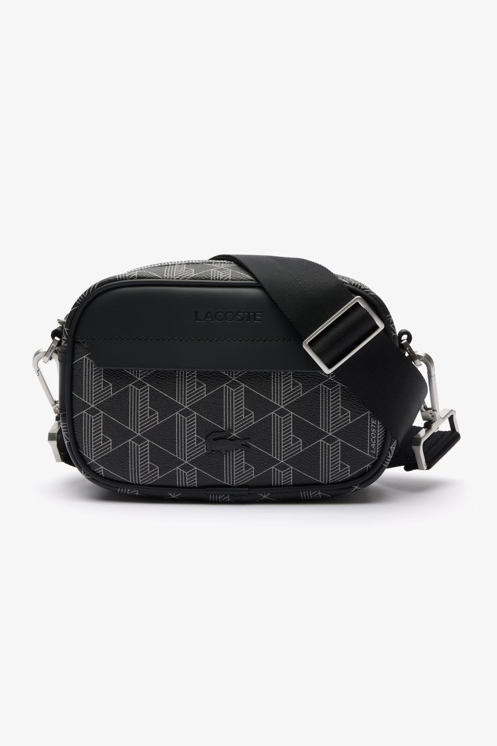Mala a Tiracolo com Padrão Monograma Lacoste Preto e Cinzento Lacoste