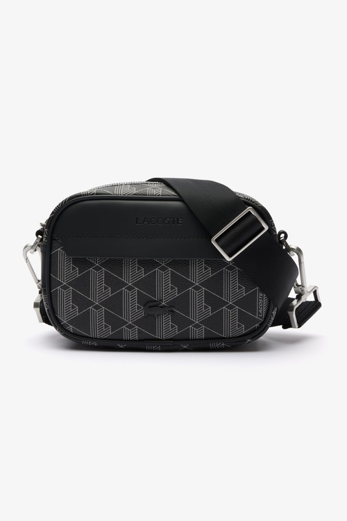 Mala a Tiracolo com Padrão Monograma Lacoste Preto e Cinzento Lacoste