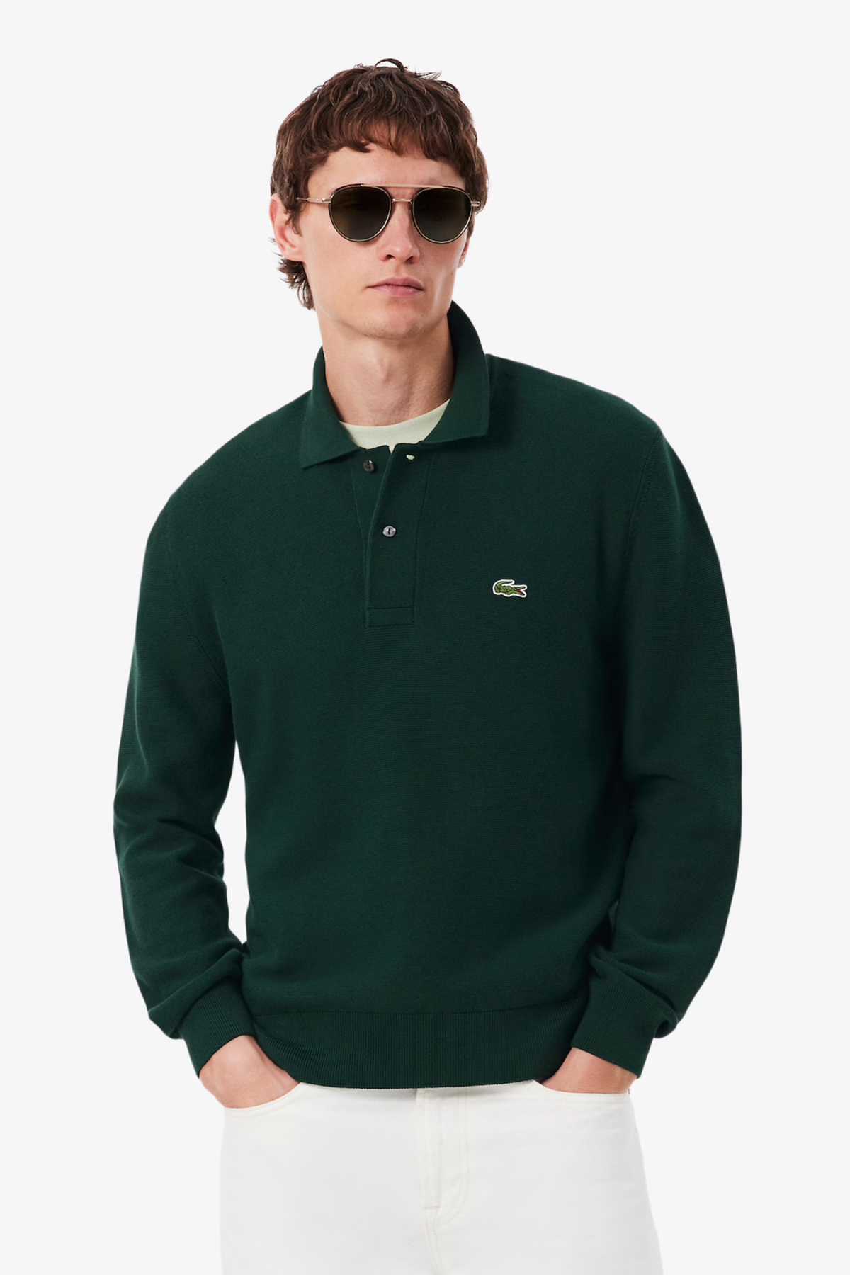 Polo de Manga Comprida Lacoste Verde Lacoste
