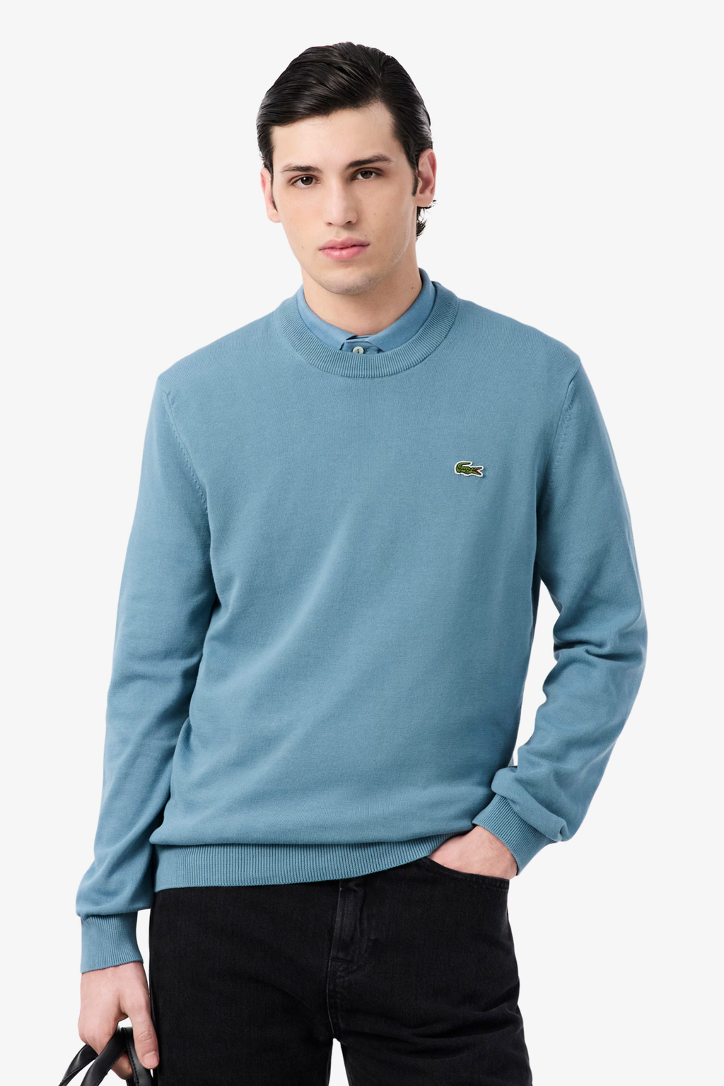 Camisola de Malha com Gola Redonda Lacoste Azul Lacoste
