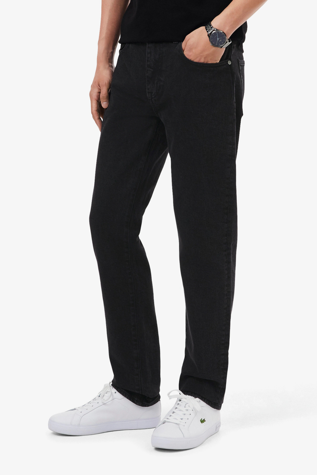 Calças de Ganga Slim-Fit Lacoste Pretas Lacoste