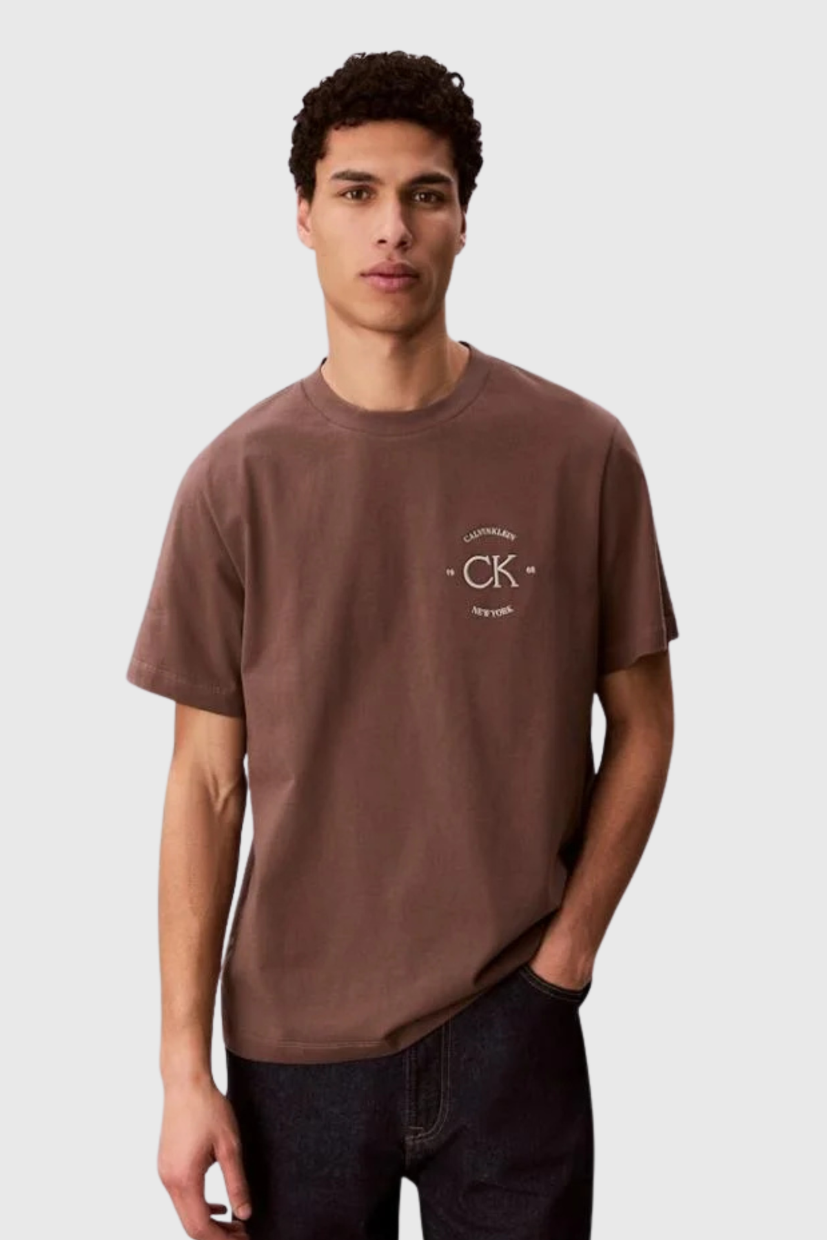 T-shirt Castanha Estampada Calvin Klein